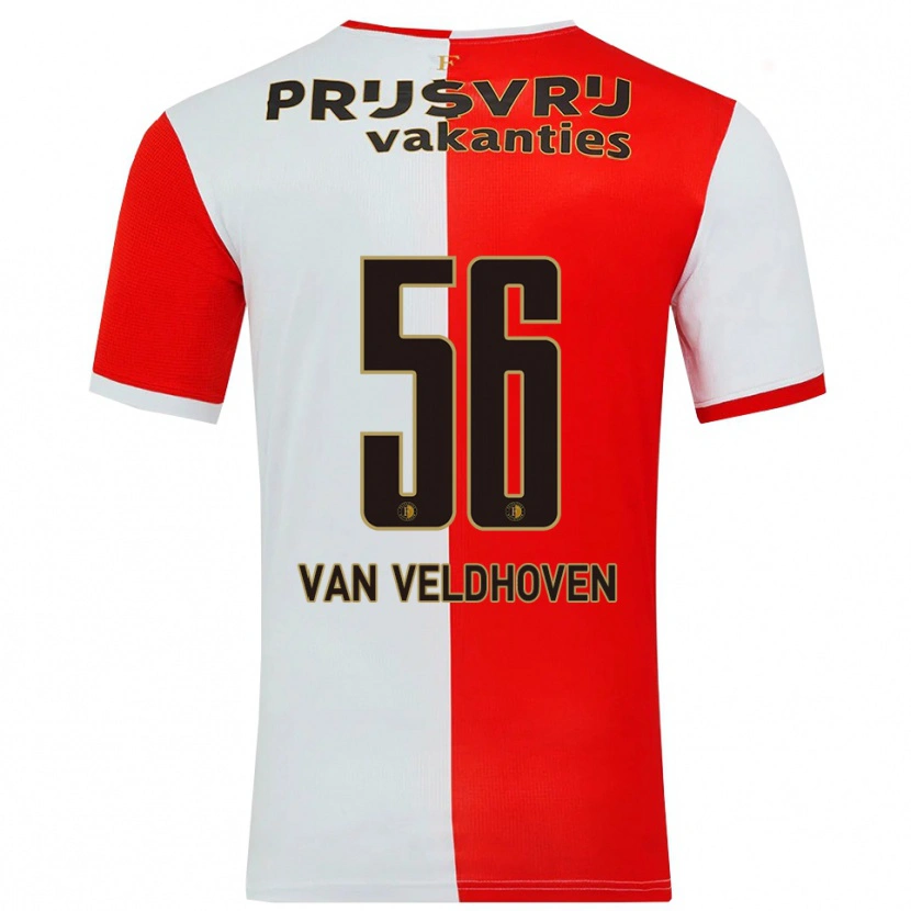 Danxen Men Kars Van Veldhoven #56 Red White Home Jersey 2025/26 T-Shirt