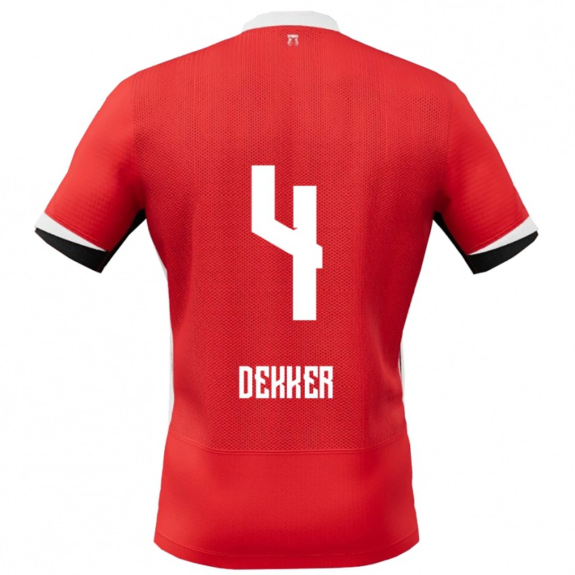 Danxen Men Maxim Dekker #4 Red White Home Jersey 2025/26 T-Shirt