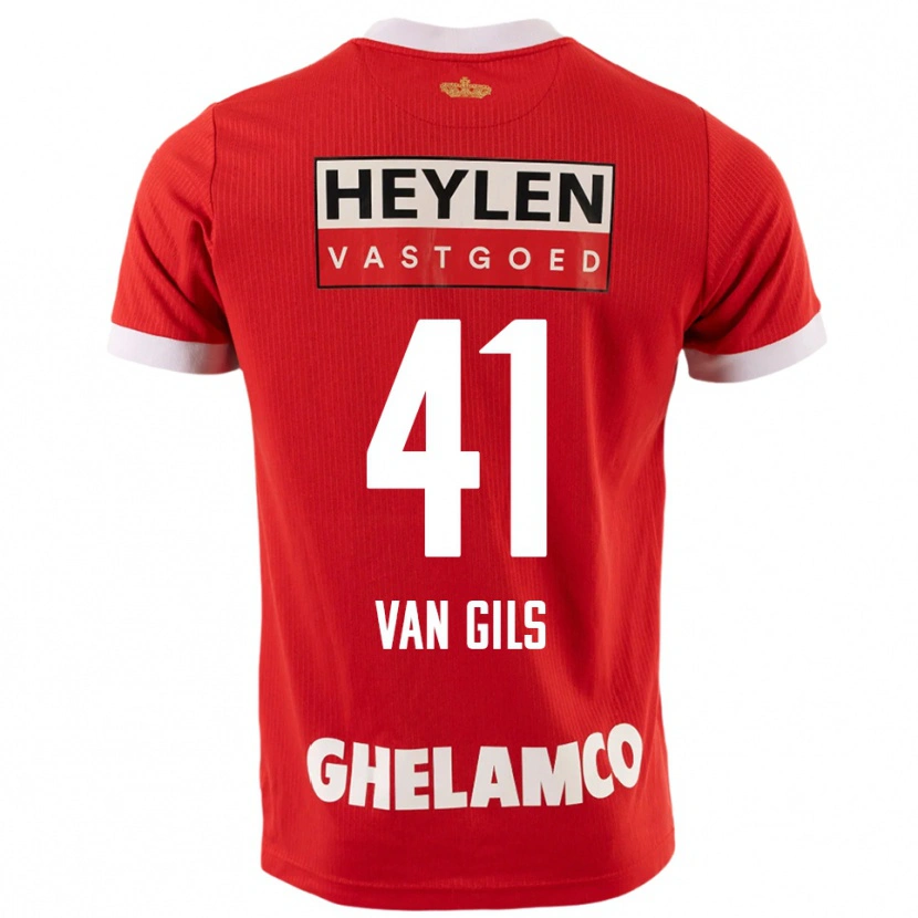 Danxen Men Mathis Van Gils #41 Red White Home Jersey 2025/26 T-Shirt