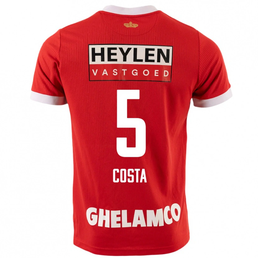 Danxen Men Ayrton Costa #5 Red White Home Jersey 2025/26 T-Shirt