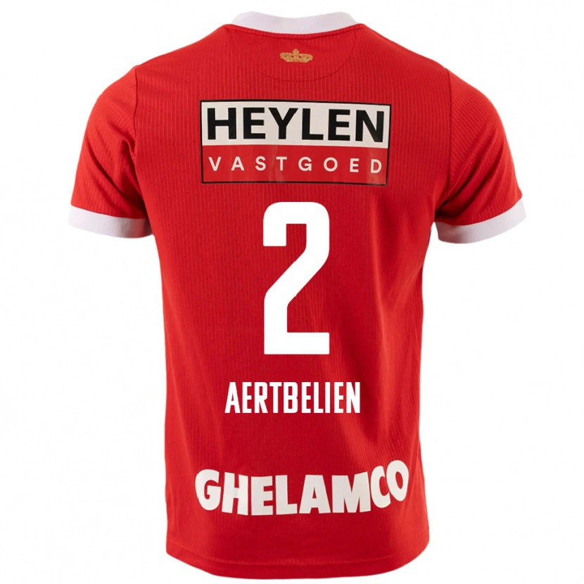 Danxen Men Lukas Aertbeliën #2 Red White Home Jersey 2025/26 T-Shirt