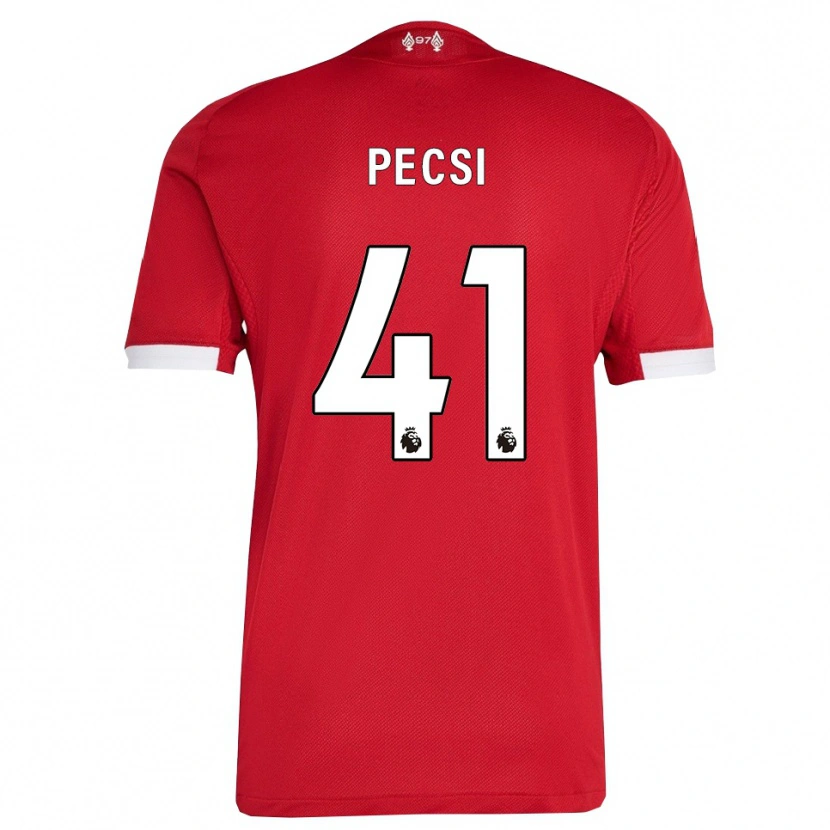 Danxen Men Ármin Pécsi #41 Red White Home Jersey 2025/26 T-Shirt