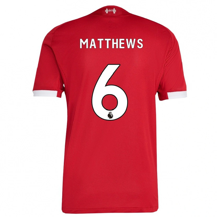 Danxen Men Jasmine Matthews #6 Red White Home Jersey 2025/26 T-Shirt