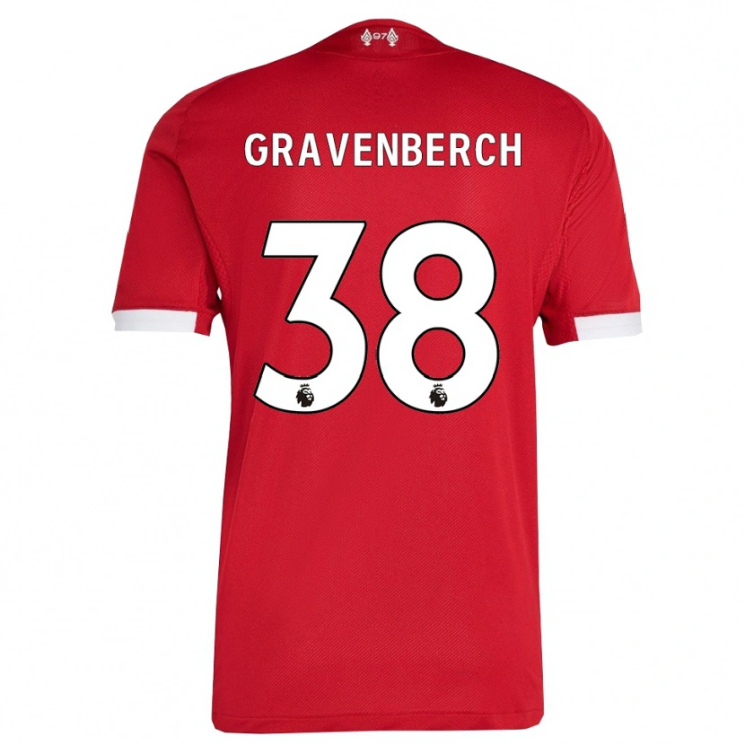 Danxen Men Ryan Gravenberch #38 Red White Home Jersey 2025/26 T-Shirt