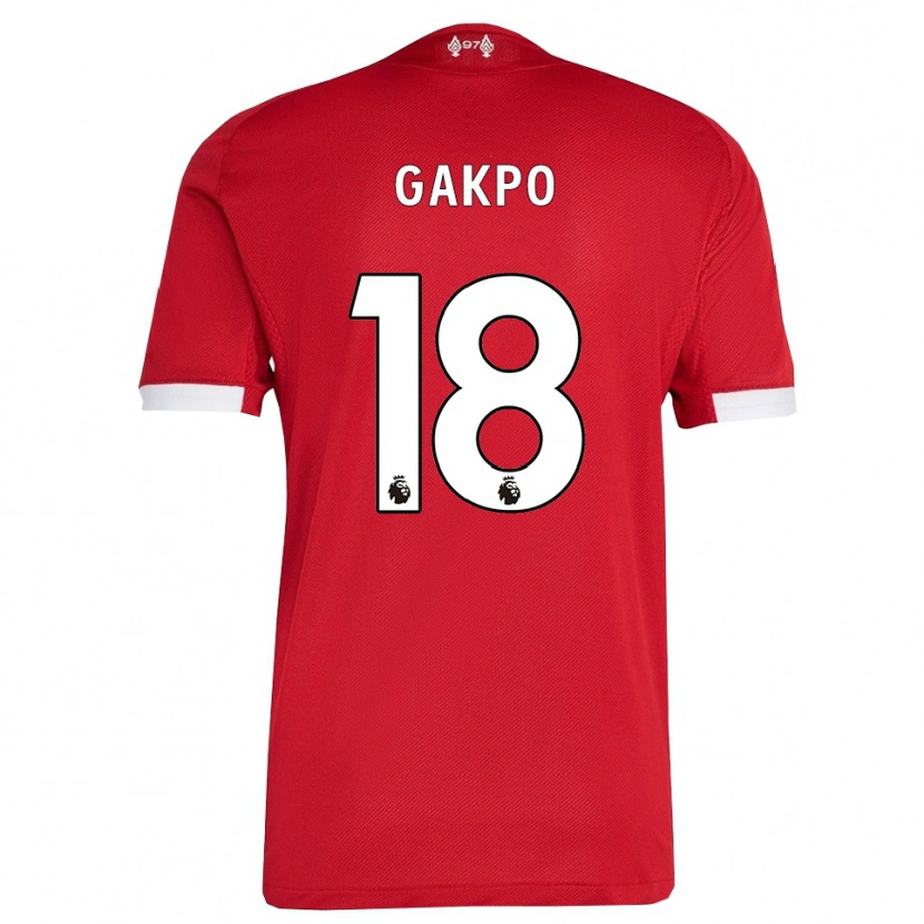Danxen Men Cody Gakpo #18 Red White Home Jersey 2025/26 T-Shirt