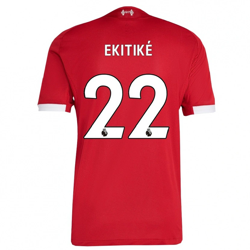 Danxen Men Hugo Ekitiké #22 Red White Home Jersey 2025/26 T-Shirt