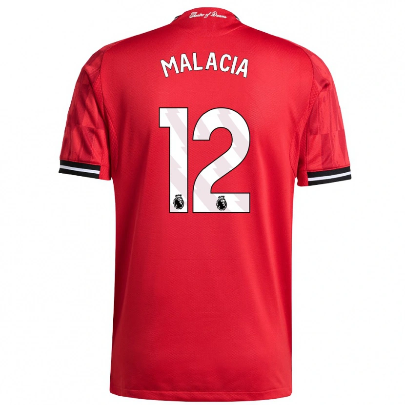 Danxen Men Tyrell Malacia #12 Red Black White Home Jersey 2025/26 T-Shirt