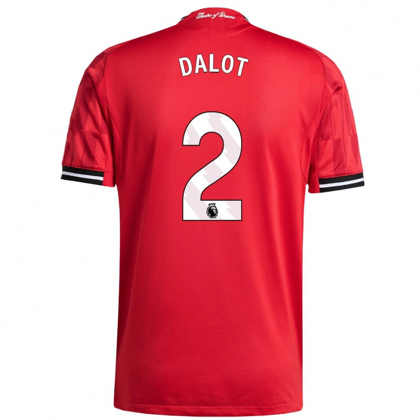 Danxen Men Diogo Dalot #2 Red Black White Home Jersey 2025/26 T-Shirt