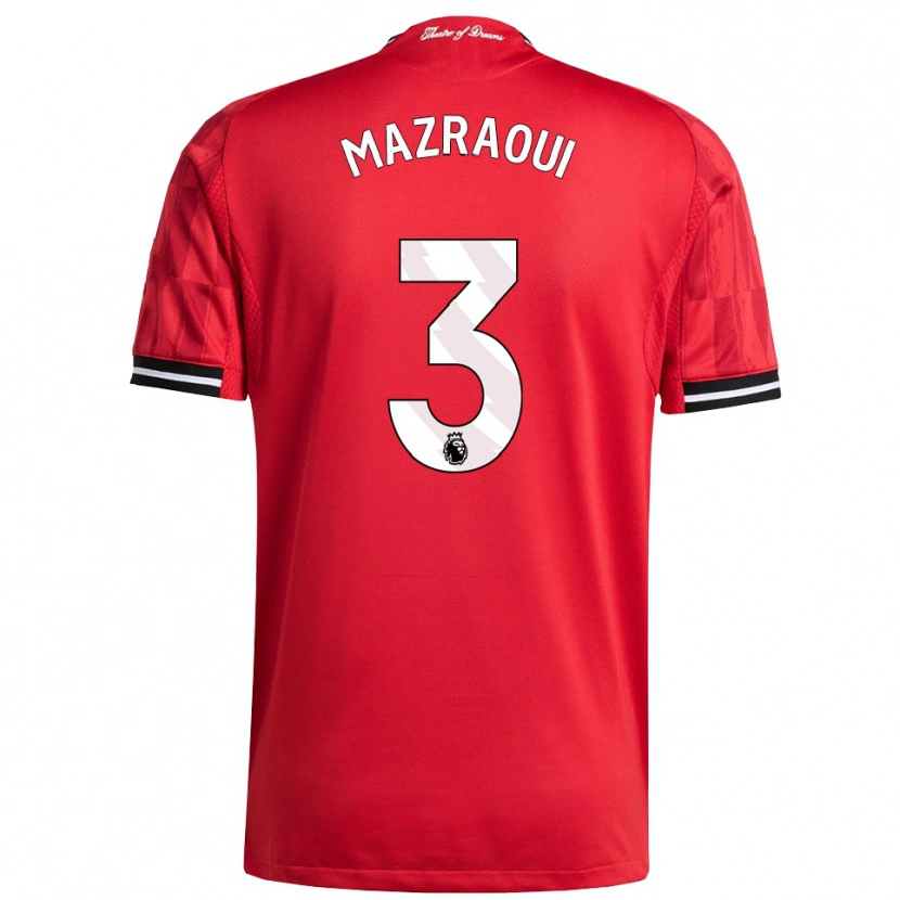Danxen Men Noussair Mazraoui #3 Red Black White Home Jersey 2025/26 T-Shirt
