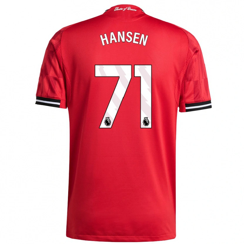 Danxen Men Isak Hansen-Aaroen #71 Red Black White Home Jersey 2025/26 T-Shirt
