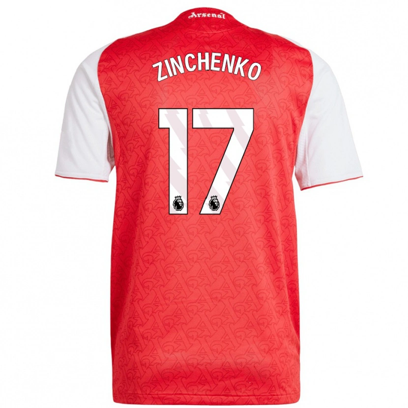 Danxen Men Oleksandr Zinchenko #17 Red White Home Jersey 2025/26 T-Shirt