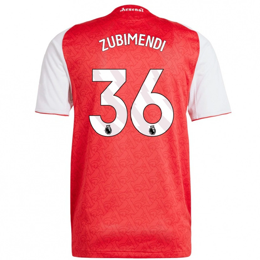 Danxen Men Martín Zubimendi #36 Red White Home Jersey 2025/26 T-Shirt