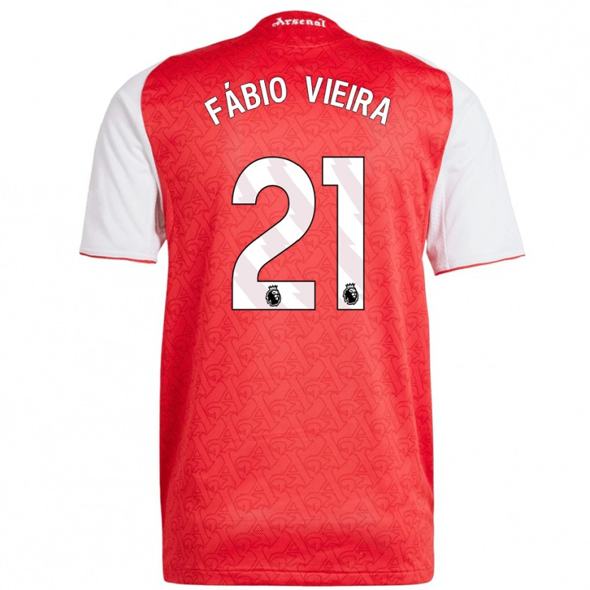 Danxen Men Fábio Vieira #21 Red White Home Jersey 2025/26 T-Shirt