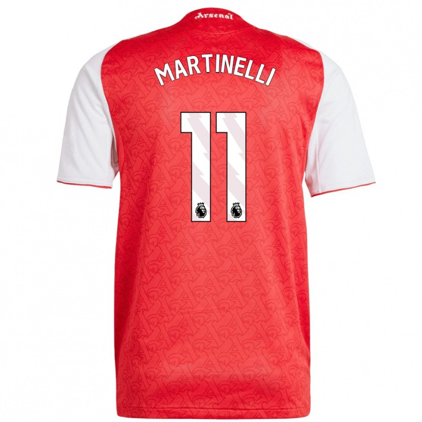 Danxen Men Gabriel Martinelli #11 Red White Home Jersey 2025/26 T-Shirt