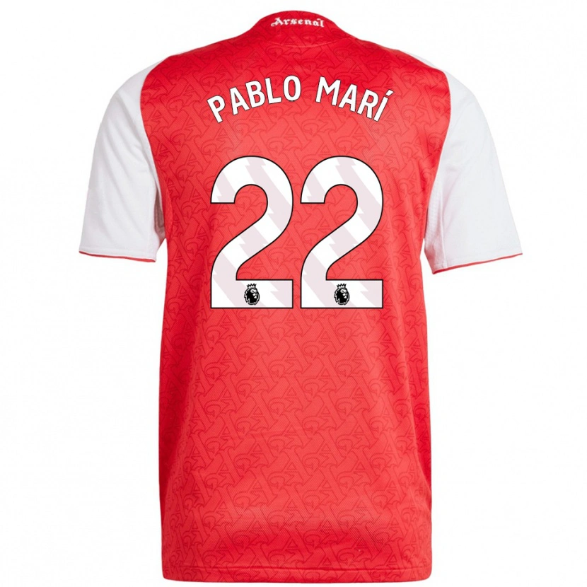 Danxen Men Pablo Mari #22 Red White Home Jersey 2025/26 T-Shirt