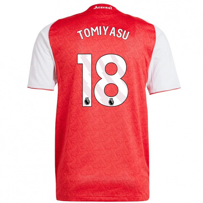Danxen Men Takehiro Tomiyasu #18 Red White Home Jersey 2025/26 T-Shirt