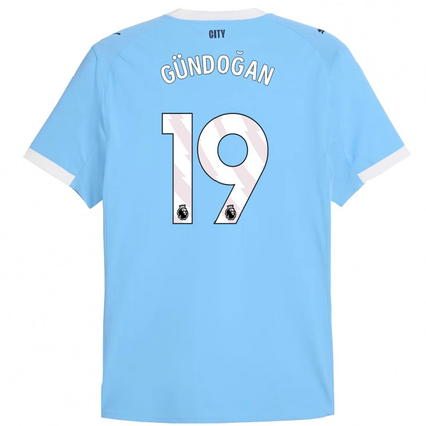 Danxen Men İlkay Gündoğan #19 Sky Blue White Home Jersey 2025/26 T-Shirt