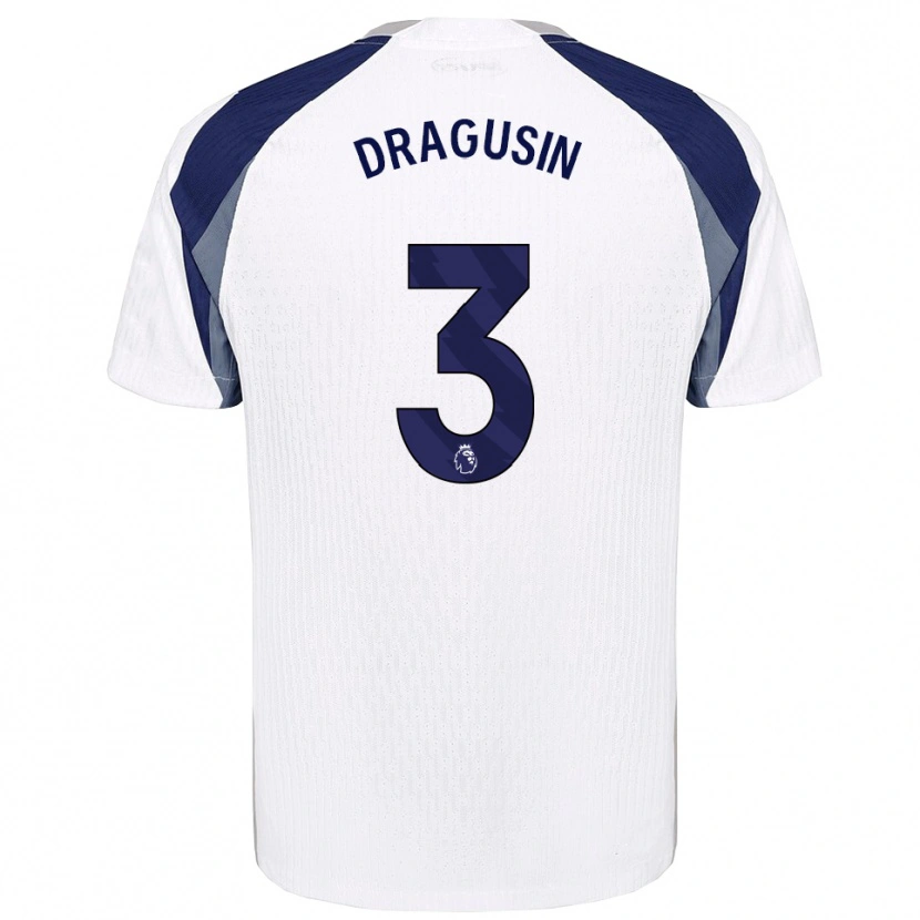 Danxen Men Radu Drăgușin #3 White Navy Home Jersey 2025/26 T-Shirt