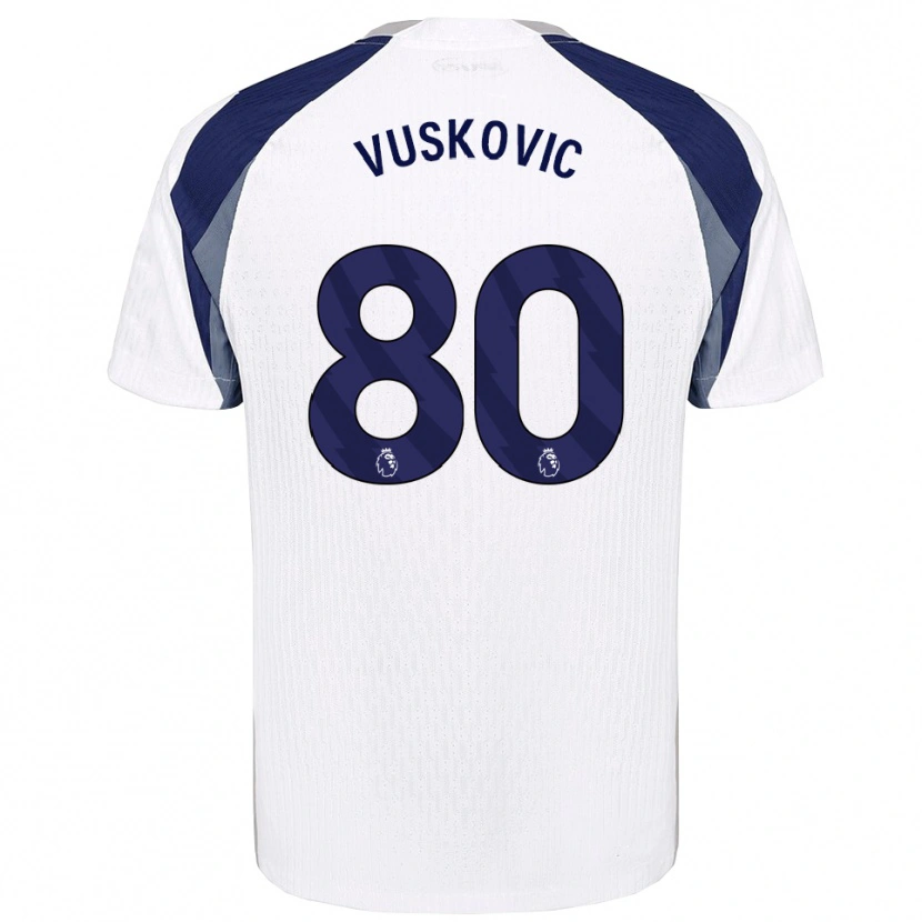 Danxen Men Luka Vuskovic #80 White Navy Home Jersey 2025/26 T-Shirt