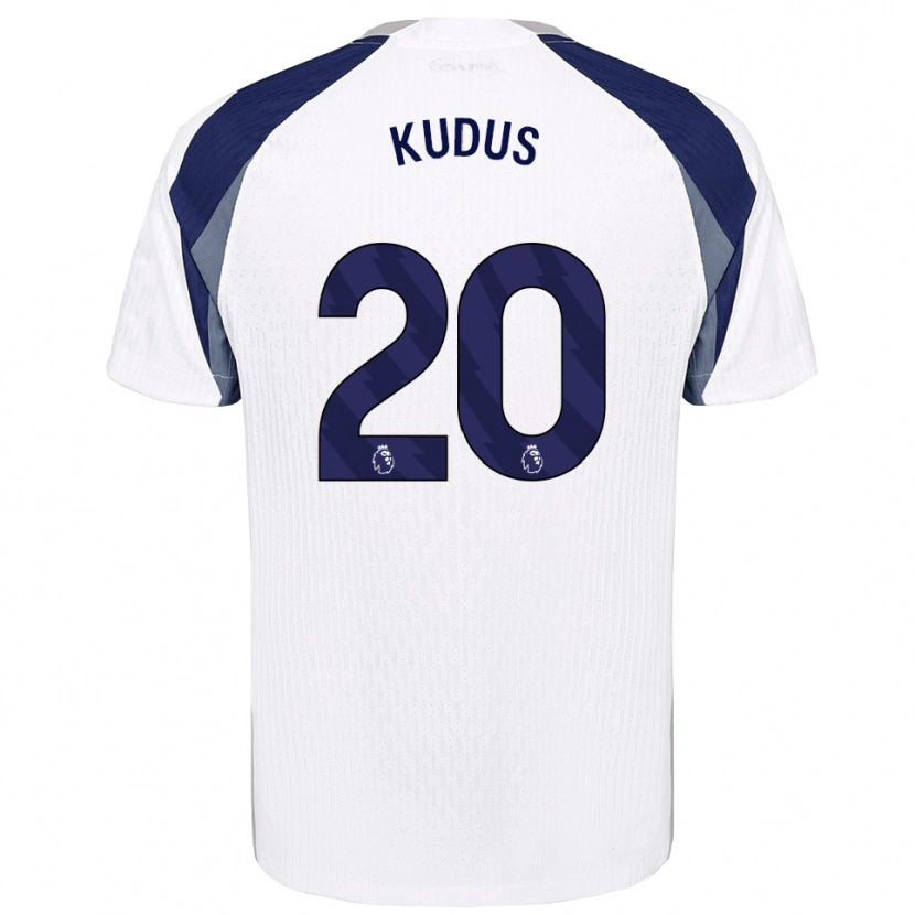 Danxen Men Mohammed Kudus #20 White Navy Home Jersey 2025/26 T-Shirt