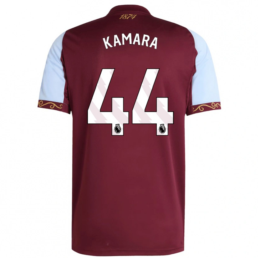 Danxen Men Boubacar Kamara #44 Burgundy Sky Blue Home Jersey 2025/26 T-Shirt