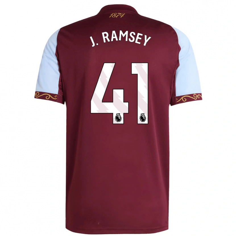 Danxen Men Jacob Ramsey #41 Burgundy Sky Blue Home Jersey 2025/26 T-Shirt