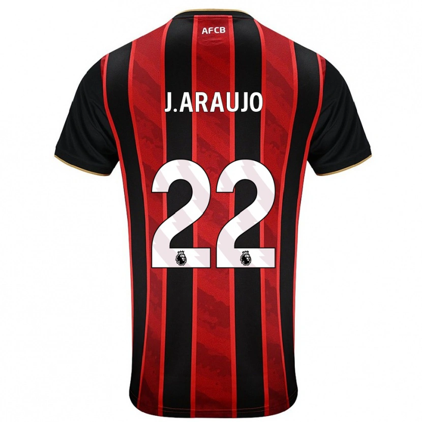 Danxen Men Julián Araujo #22 Red Black Home Jersey 2025/26 T-Shirt