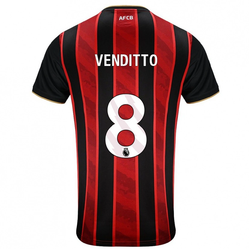 Danxen Men Olivia Venditto #8 Red Black Home Jersey 2025/26 T-Shirt