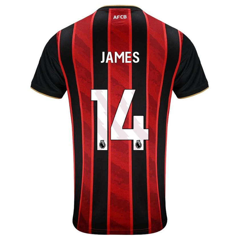Danxen Men Katie James #14 Red Black Home Jersey 2025/26 T-Shirt