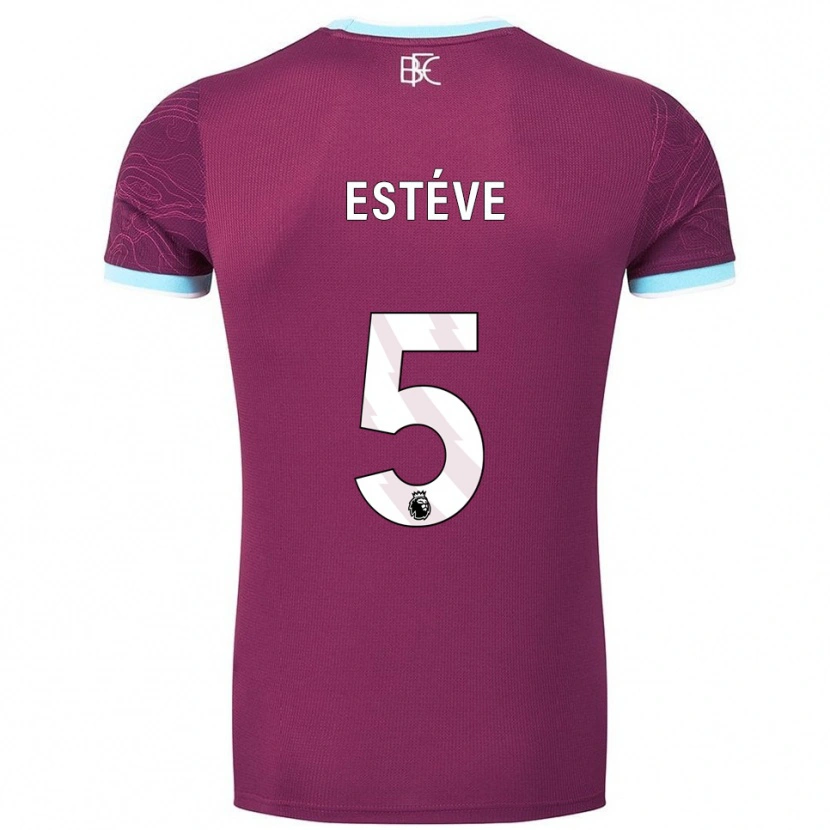 Danxen Men Maxime Estève #5 Burgundy Sky Blue Home Jersey 2025/26 T-Shirt