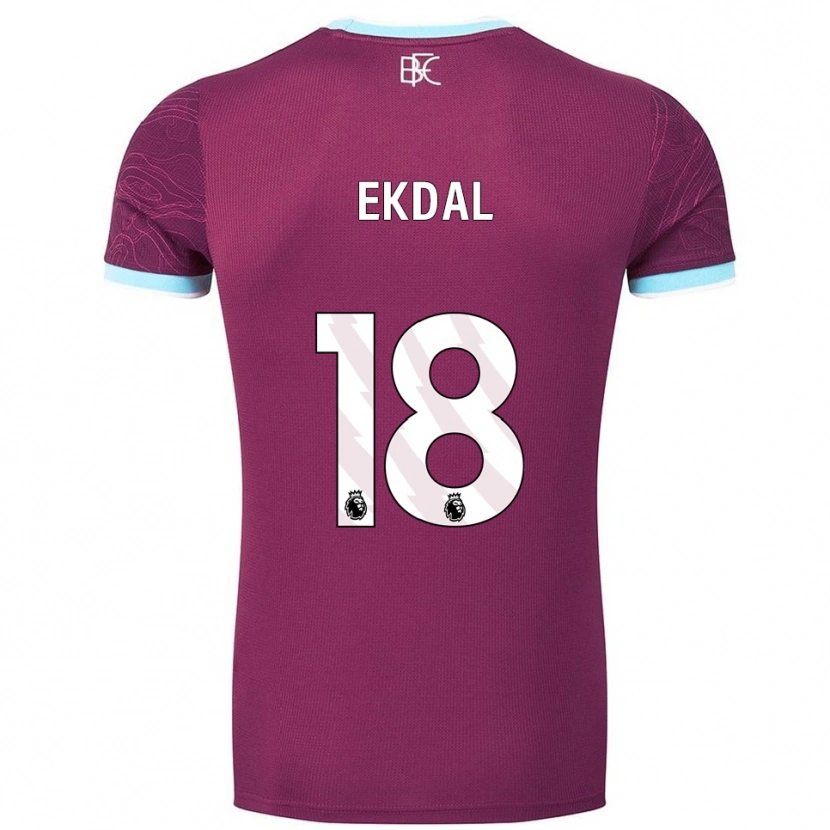 Danxen Men Hjalmar Ekdal #18 Burgundy Sky Blue Home Jersey 2025/26 T-Shirt