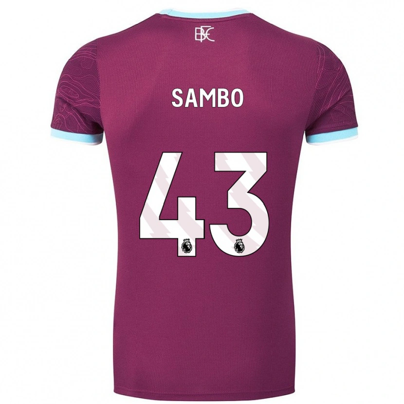 Danxen Men Shurandy Sambo #43 Burgundy Sky Blue Home Jersey 2025/26 T-Shirt