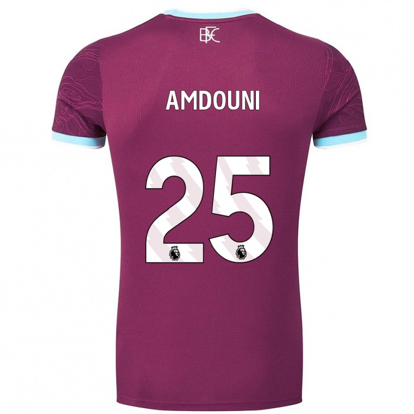 Danxen Men Zeki Amdouni #25 Burgundy Sky Blue Home Jersey 2025/26 T-Shirt