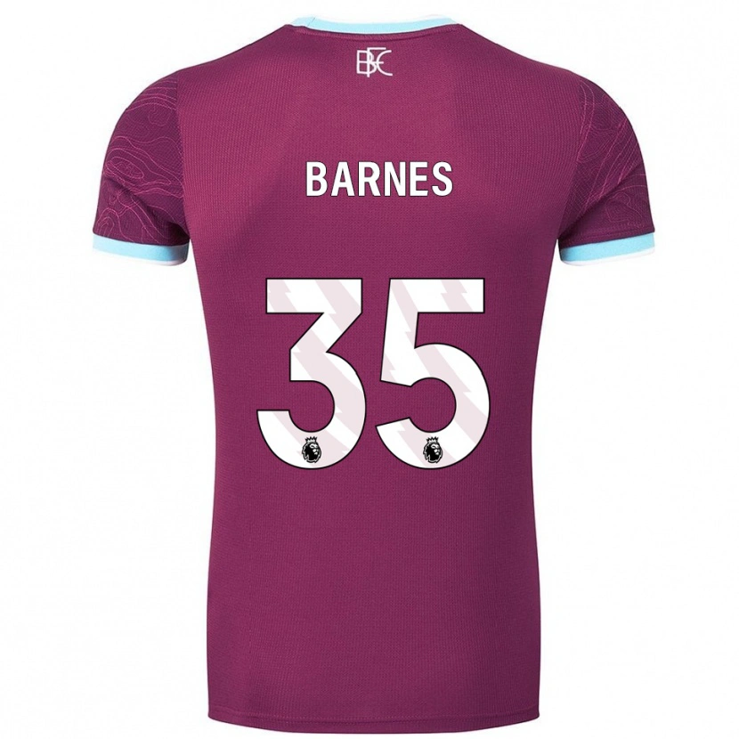 Danxen Men Ashley Barnes #35 Burgundy Sky Blue Home Jersey 2025/26 T-Shirt