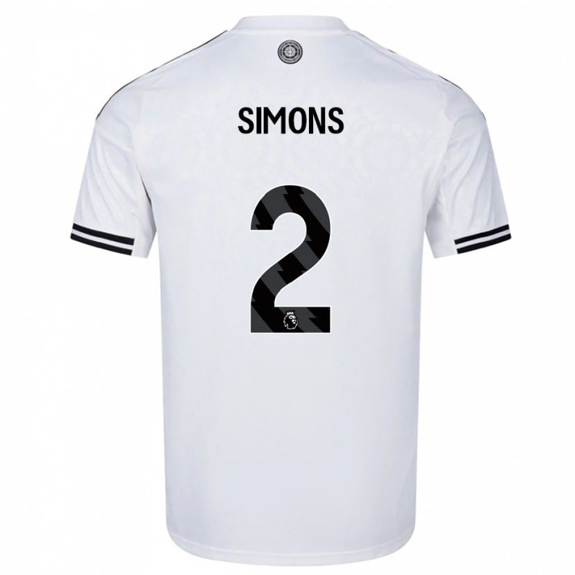 Danxen Men Fabien Simons #2 White Black Home Jersey 2025/26 T-Shirt