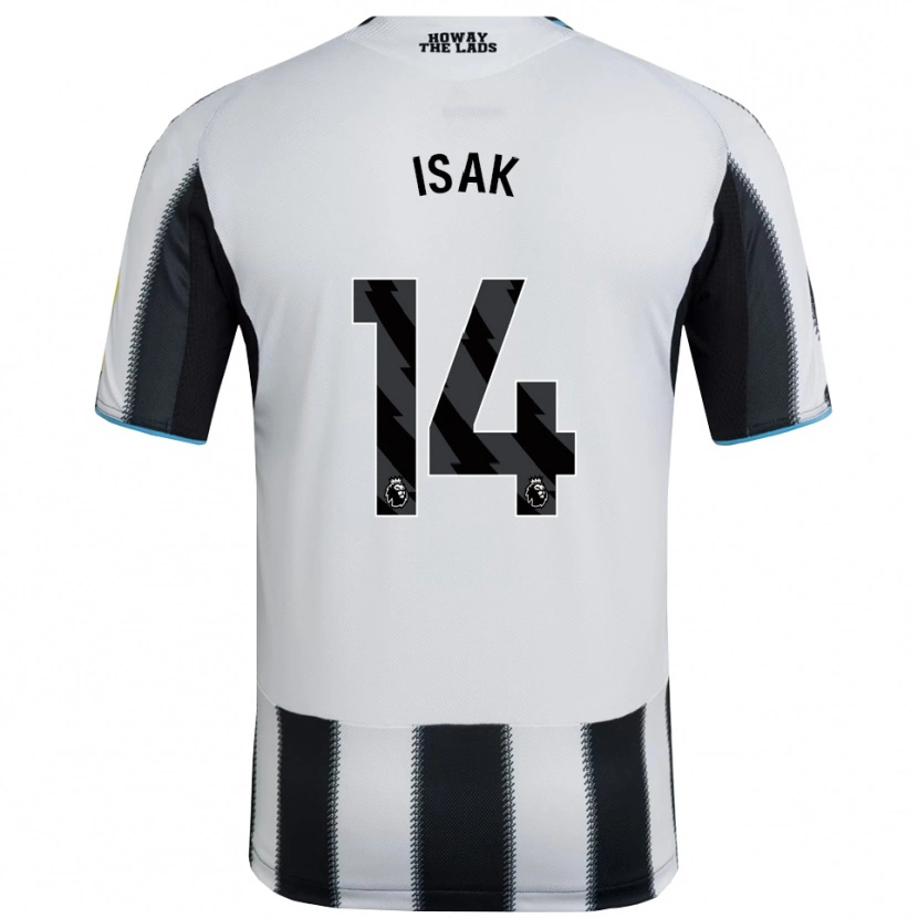 Danxen Men Alexander Isak #14 Black White Home Jersey 2025/26 T-Shirt
