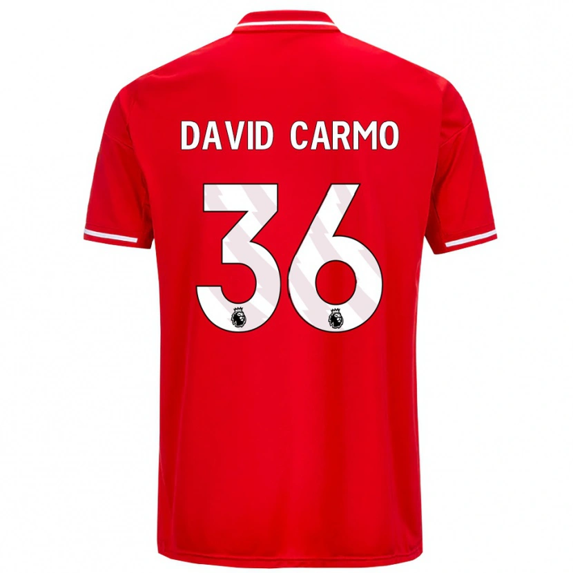 Danxen Men David Carmo #36 Red White Home Jersey 2025/26 T-Shirt