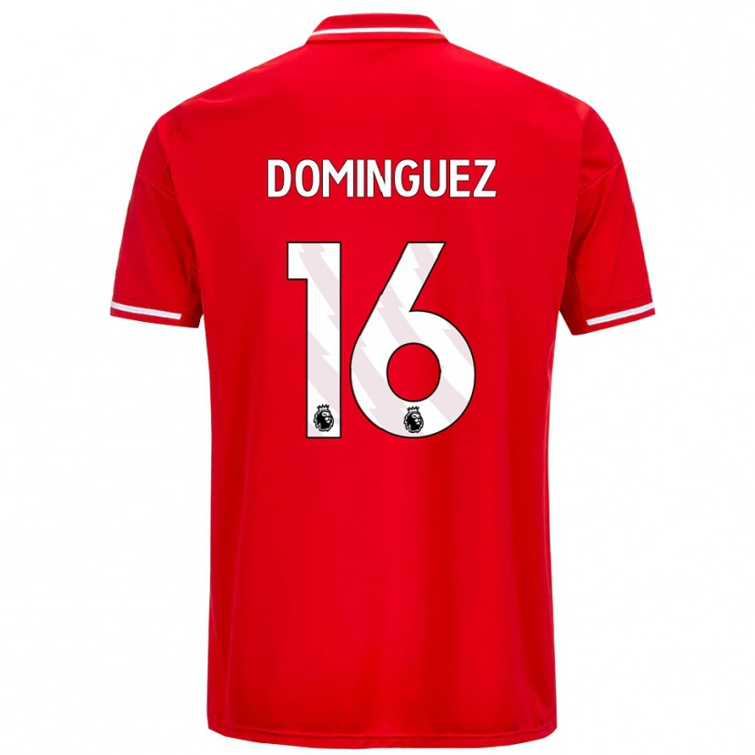 Danxen Men Nicolás Domínguez #16 Red White Home Jersey 2025/26 T-Shirt