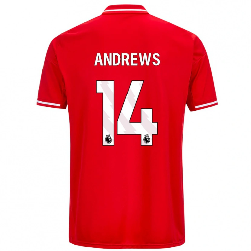 Danxen Men Harvey Andrews #14 Red White Home Jersey 2025/26 T-Shirt