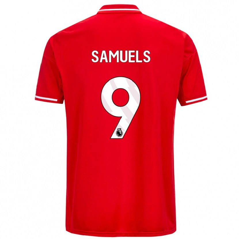 Danxen Men Shakur Samuels #9 Red White Home Jersey 2025/26 T-Shirt