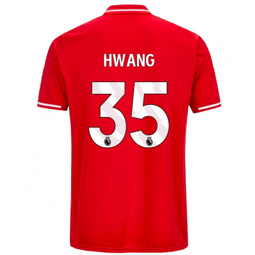 Danxen Men Ui-Jo Hwang #35 Red White Home Jersey 2025/26 T-Shirt