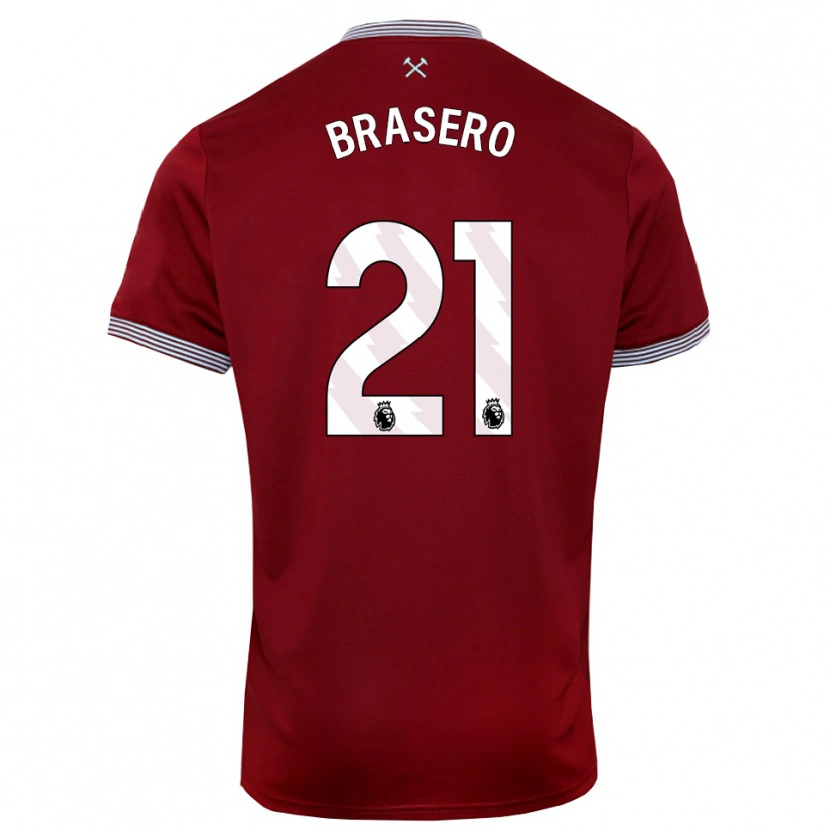 Danxen Men Sarah Brasero #21 Burgundy White Home Jersey 2025/26 T-Shirt