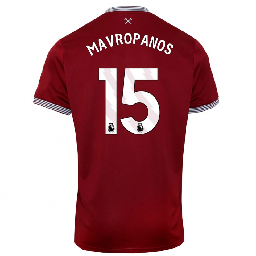 Danxen Men Konstantinos Mavropanos #15 Burgundy White Home Jersey 2025/26 T-Shirt