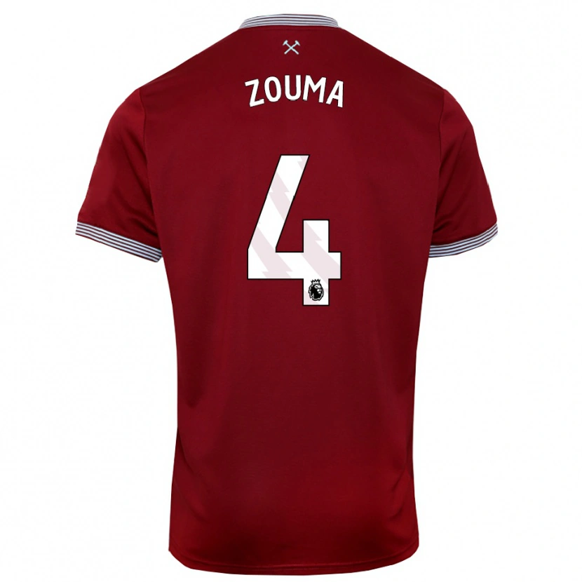 Danxen Men Kurt Zouma #4 Burgundy White Home Jersey 2025/26 T-Shirt
