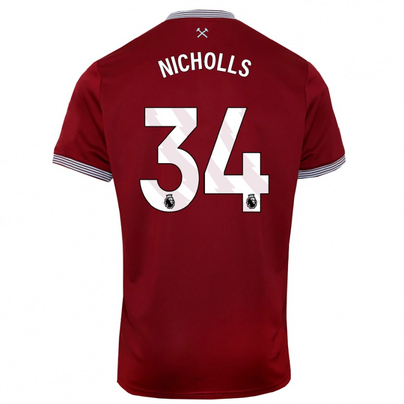 Danxen Men Macey Nicholls #34 Burgundy White Home Jersey 2025/26 T-Shirt