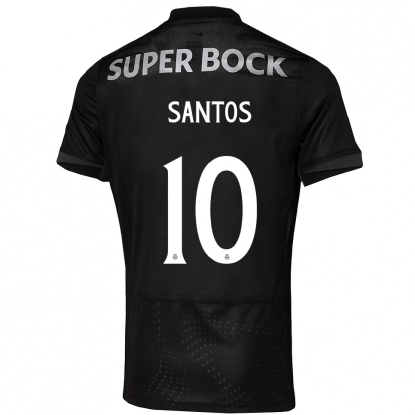 Danxen Men Gui Santos #10 Black White Away Jersey 2025/26 T-Shirt