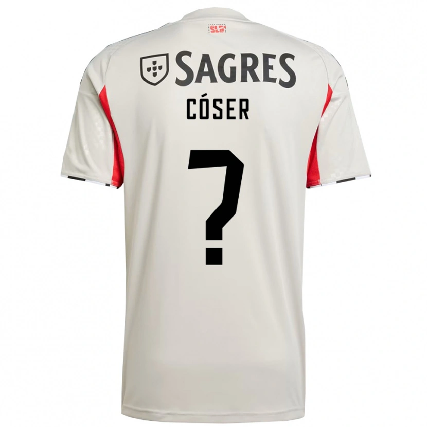 Danxen Men Tiago Cóser #0 Off White Red Away Jersey 2025/26 T-Shirt