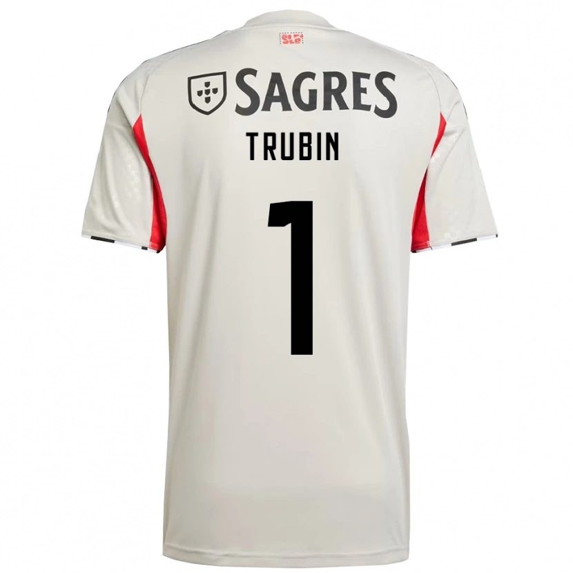 Danxen Men Anatoliy Trubin #1 Off White Red Away Jersey 2025/26 T-Shirt