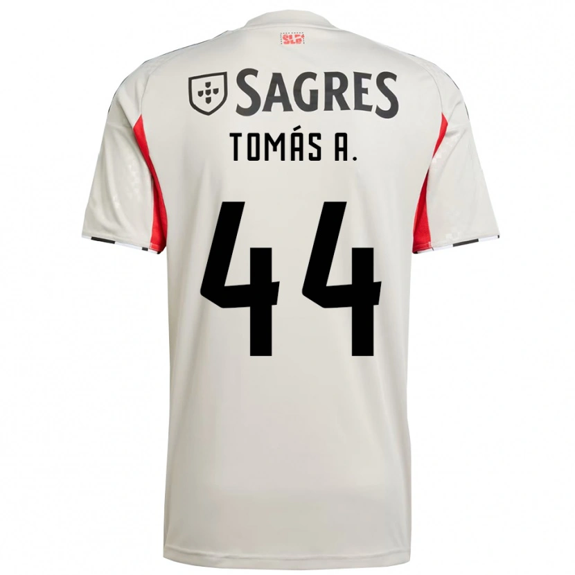 Danxen Men Tomás Araújo #44 Off White Red Away Jersey 2025/26 T-Shirt