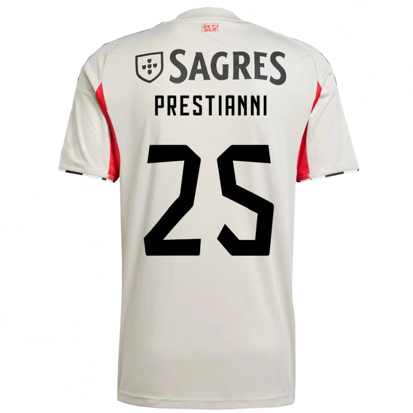 Danxen Men Gianluca Prestianni #25 Off White Red Away Jersey 2025/26 T-Shirt